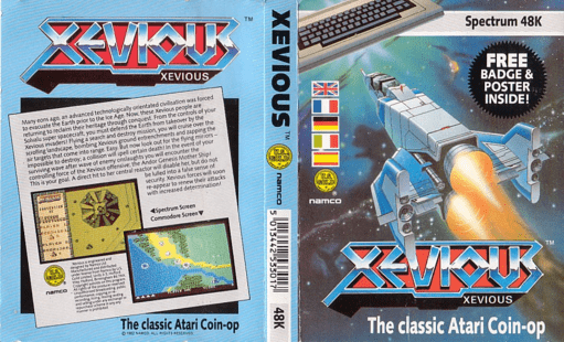 Xevious box art for ZX Spectrum